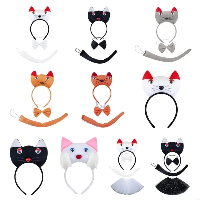 M68A Kids Cats Costumes Set Cats Ears Headbands Tail Bowtie Tutus Skirt Animal Cosplay Costumes for Halloween Christmas Party
M68A Kids Cats Costumes Set Cats Ears Headbands Tail Bowtie Tutus Skirt Animal Cosplay Costumes for Halloween Christmas Party