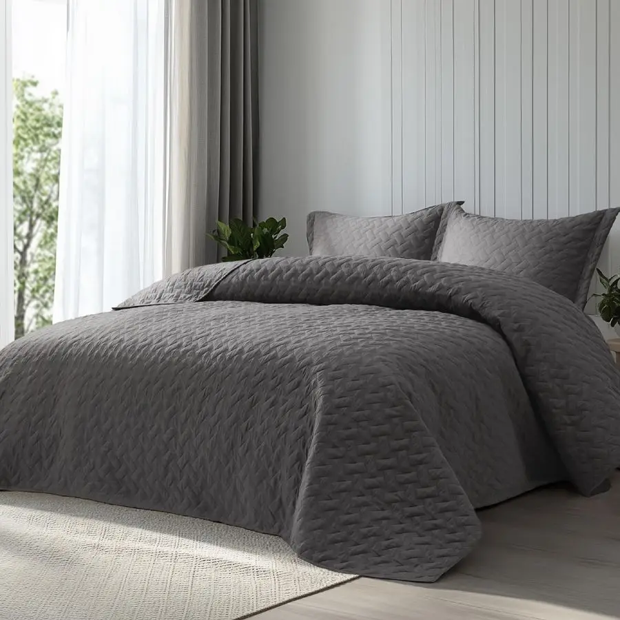 Quilts Queen Size Grey Bedspreads Queen Size with Basket Weave Pattern, Soft Quilt Bedding Set, Lightweight Comforter Set Coverl
Quilts Queen Size Grey Bedspreads Queen Size with Basket Weave Pattern, Soft Quilt Bedding Set, Lightweight Comforter Set Coverl
