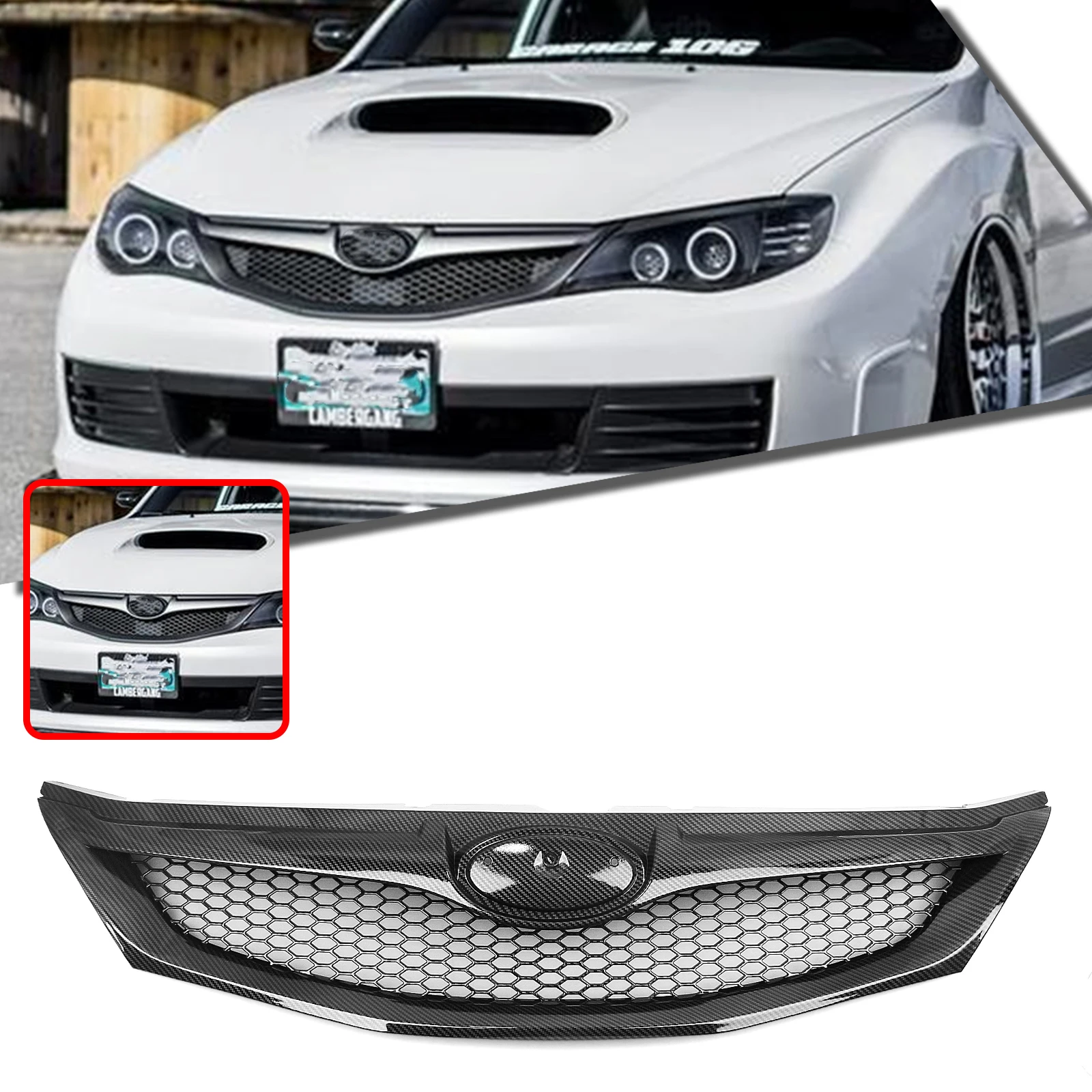 Pop Front Grille Grill For Subaru Impreza 10TH WRX STi Hatchback 2008-11 Carbon Fiber Look/Gloss/Matte Black Upper Bumper Hood M
Pop Front Grille Grill For Subaru Impreza 10TH WRX STi Hatchback 2008-11 Carbon Fiber Look/Gloss/Matte Black Upper Bumper Hood M