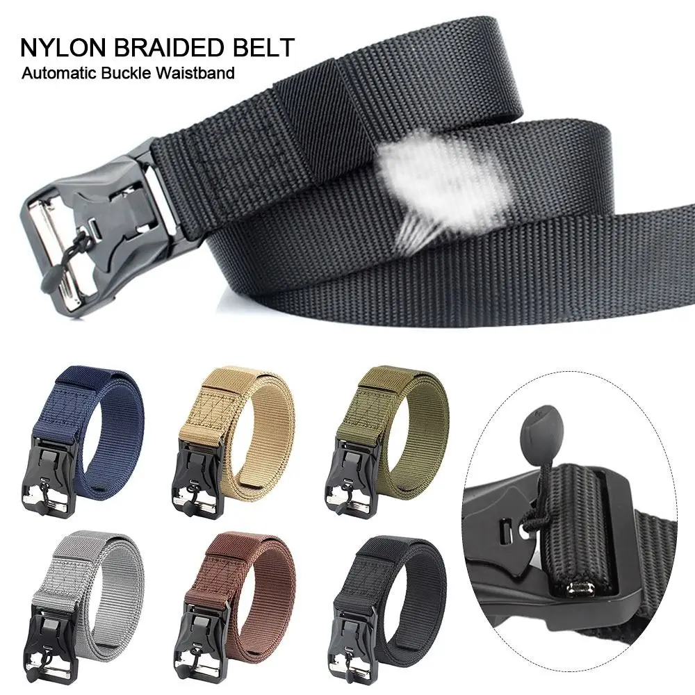 Luxury Brand Nylon Braided Belt Fashion Business Casual Simple Wild Style Canvas Strap Automatic Buckle Waistband
Luxury Brand Nylon Braided Belt Fashion Business Casual Simple Wild Style Canvas Strap Automatic Buckle Waistband