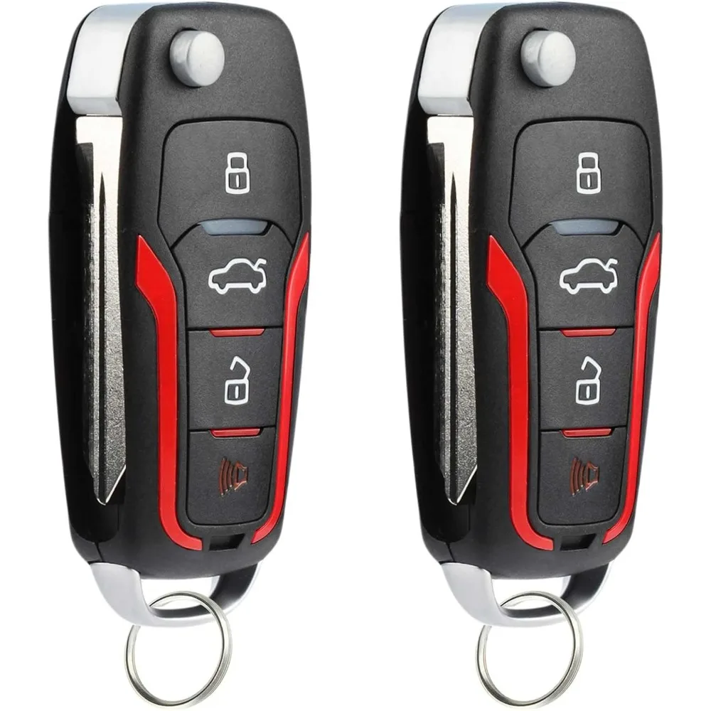 Remote Key Fob Replacement for Ford Lincoln 1998-2014 4 Button Flip Key with Programming Guide 2 Pack
Remote Key Fob Replacement for Ford Lincoln 1998-2014 4 Button Flip Key with Programming Guide 2 Pack