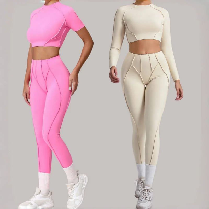 Seamless Yoga Set Sports Fitness Hip-lifting High Waist Skinny Long-sleeved Running Workout Clothing Gym Leggings Suit for Women
Seamless Yoga Set Sports Fitness Hip-lifting High Waist Skinny Long-sleeved Running Workout Clothing Gym Leggings Suit for Women
