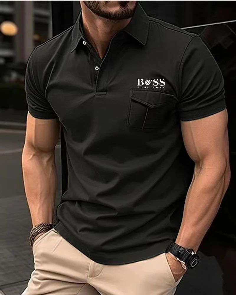 European American Boutique Men's Top solid Color Button Pocket Short Sleeved Casual Simple Breathable Sweat Wicking POIO Shirt
European American Boutique Men's Top solid Color Button Pocket Short Sleeved Casual Simple Breathable Sweat Wicking POIO Shirt