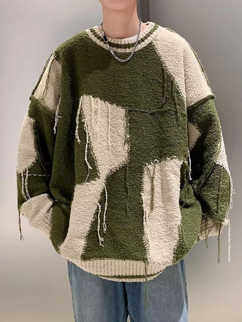 Vintage Green Knitted Sweater Men Pullover Blue Sweaters Male Winter Harajuku Streetwear Patchwear Autumn Hip Hop
Vintage Green Knitted Sweater Men Pullover Blue Sweaters Male Winter Harajuku Streetwear Patchwear Autumn Hip Hop