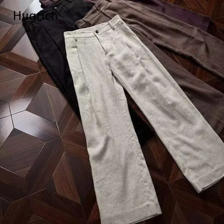 Men Linen Blend Wide Leg Suit Pants Front Pleated High Waist Casual Business Trousers
Men Linen Blend Wide Leg Suit Pants Front Pleated High Waist Casual Business Trousers