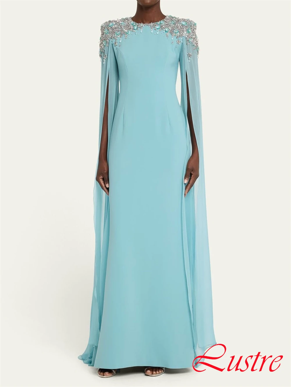 Customized Mermaid O-neck Long Sleeves Prom Dress Watteau Train Sparkly Crystal Party Gowns Classic Blue Chiffon Evening Dresses
Customized Mermaid O-neck Long Sleeves Prom Dress Watteau Train Sparkly Crystal Party Gowns Classic Blue Chiffon Evening Dresses