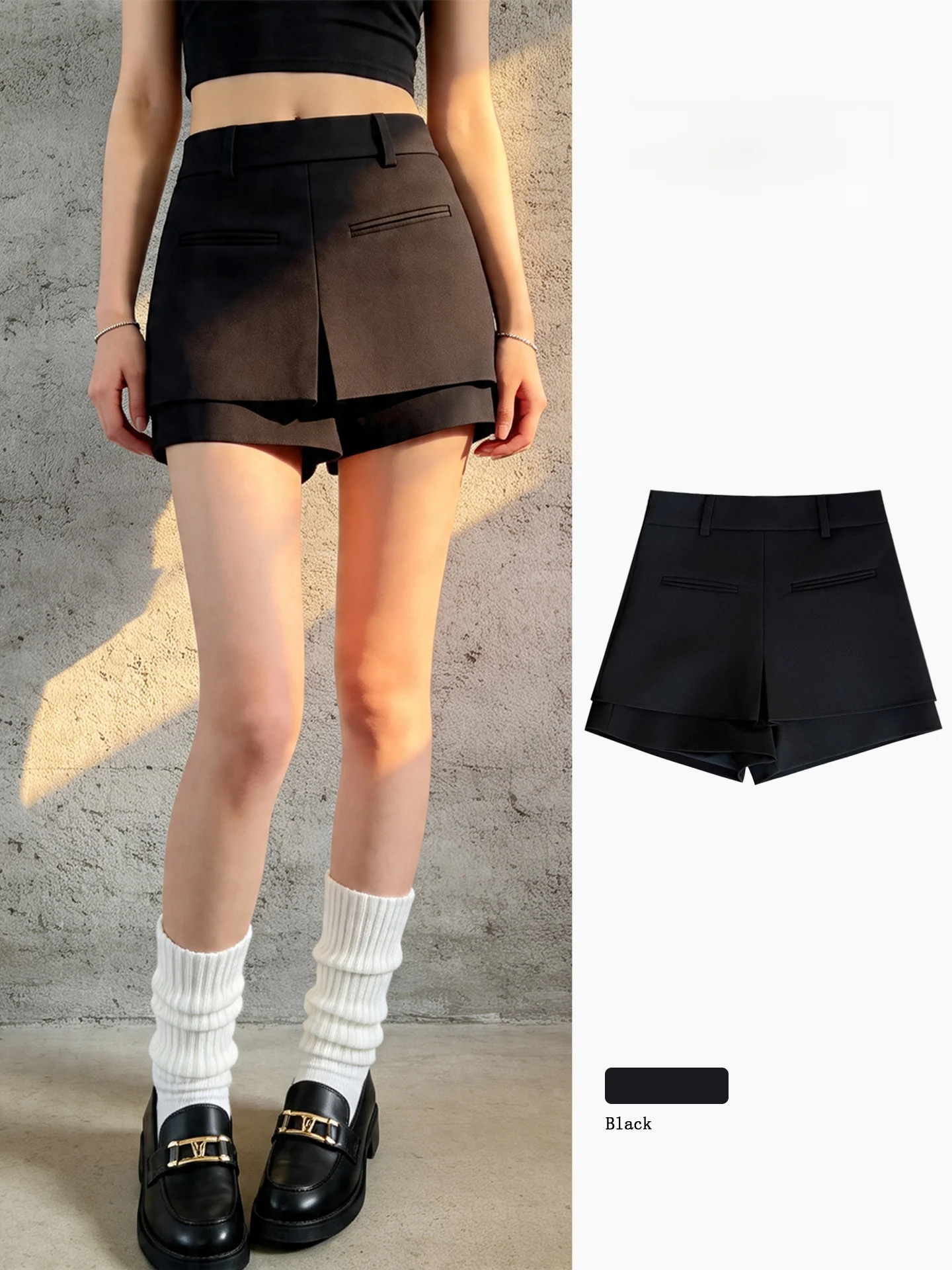 High Waist A-Line Suit Skirt Pants Women's Summer Slimming Commute Anti-Light Short Pants Casual Style Zipper Pocket Detail
High Waist A-Line Suit Skirt Pants Women's Summer Slimming Commute Anti-Light Short Pants Casual Style Zipper Pocket Detail