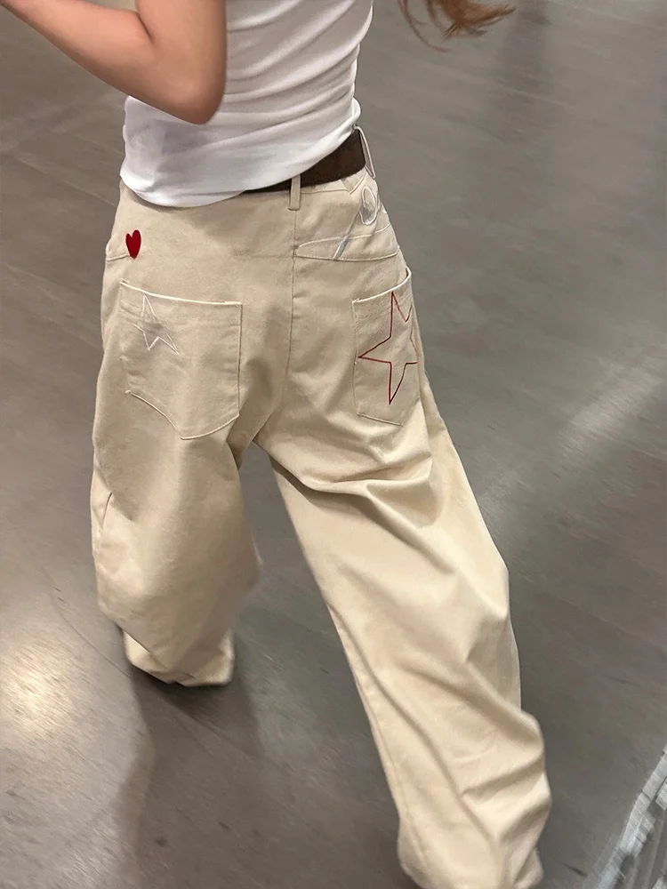 American Style Streetwear Cleanfit Retro Star Letter Embroidery Loose Wide Leg Jeans Men's Straight Cut Casual Summer Denim
American Style Streetwear Cleanfit Retro Star Letter Embroidery Loose Wide Leg Jeans Men's Straight Cut Casual Summer Denim