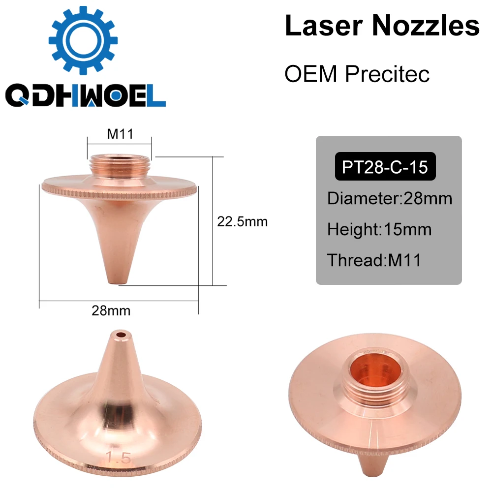 QDHWOEL Precitec D Type Laser Nozzle Single Layer Dia.28mm Caliber 1.5/2.0 for Precitec Fiber Laser Cutting Head
QDHWOEL Precitec D Type Laser Nozzle Single Layer Dia.28mm Caliber 1.5/2.0 for Precitec Fiber Laser Cutting Head