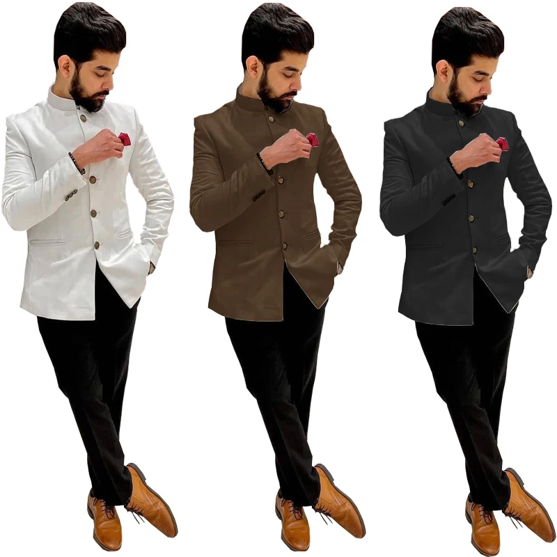 Men's Blazer Stand Collar Jacket Formal Business Clothes for Men White Jacket Coat costume homme Men's Blazer Stand Collar Jacke
Men's Blazer Stand Collar Jacket Formal Business Clothes for Men White Jacket Coat costume homme Men's Blazer Stand Collar Jacke