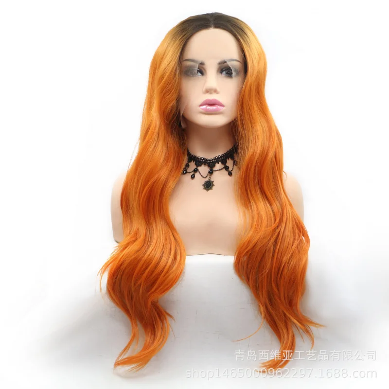 Gradient Orange Japanese Silk Long Curly Hair Synthetic Fiber Front Lace Wig for Women
Gradient Orange Japanese Silk Long Curly Hair Synthetic Fiber Front Lace Wig for Women