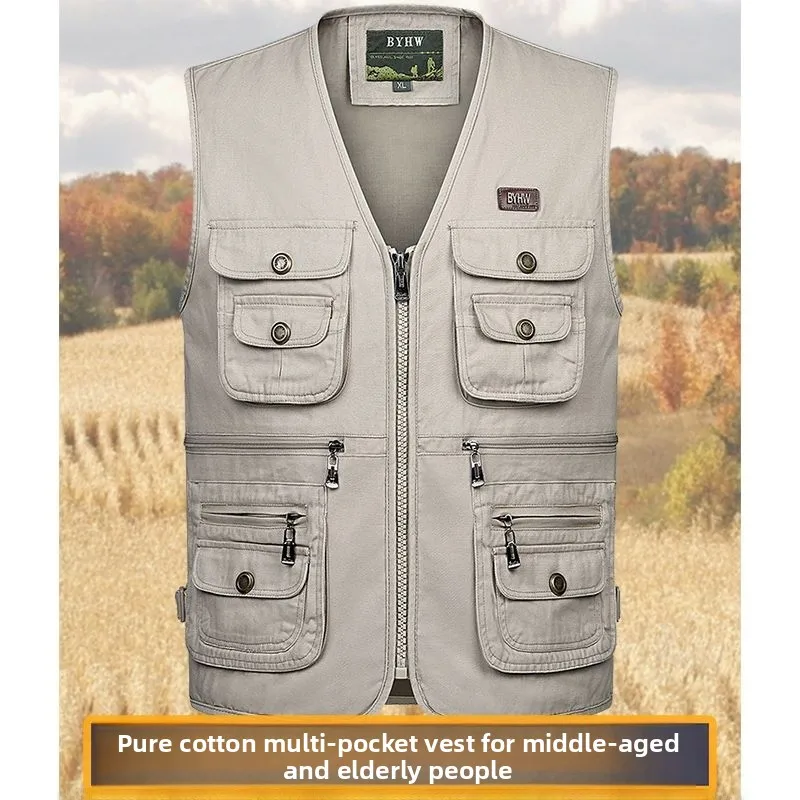 Men's Pure Cotton Vest Multi-ket Workwear Casual Photoaphy Fiing Vest Dad Autumn Busin Leisure V-Ne Zipper Sve...
Men's Pure Cotton Vest Multi-ket Workwear Casual Photoaphy Fiing Vest Dad Autumn Busin Leisure V-Ne Zipper Sve...