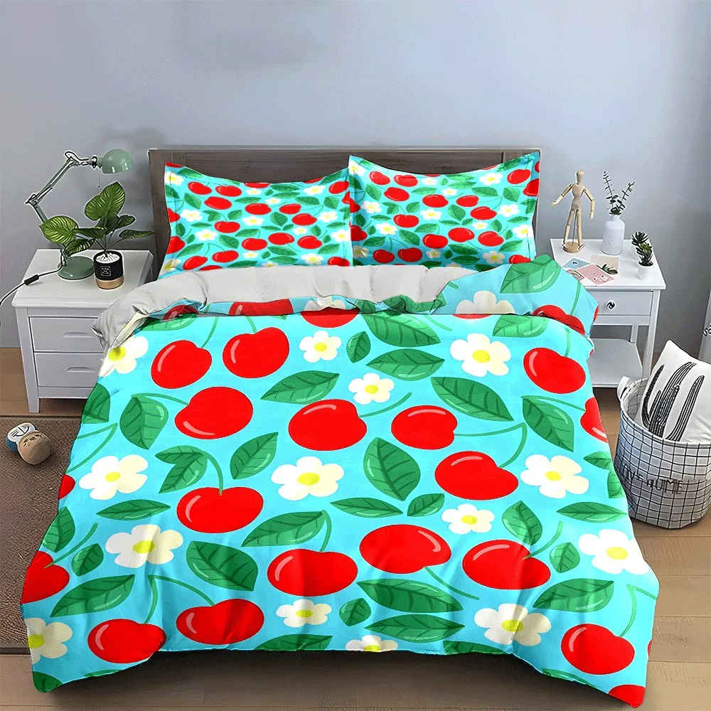 "Cherry-Themed Decorative Set for Summer" Exquisite three-piece bedding set gift for kids and adults
"Cherry-Themed Decorative Set for Summer" Exquisite three-piece bedding set gift for kids and adults