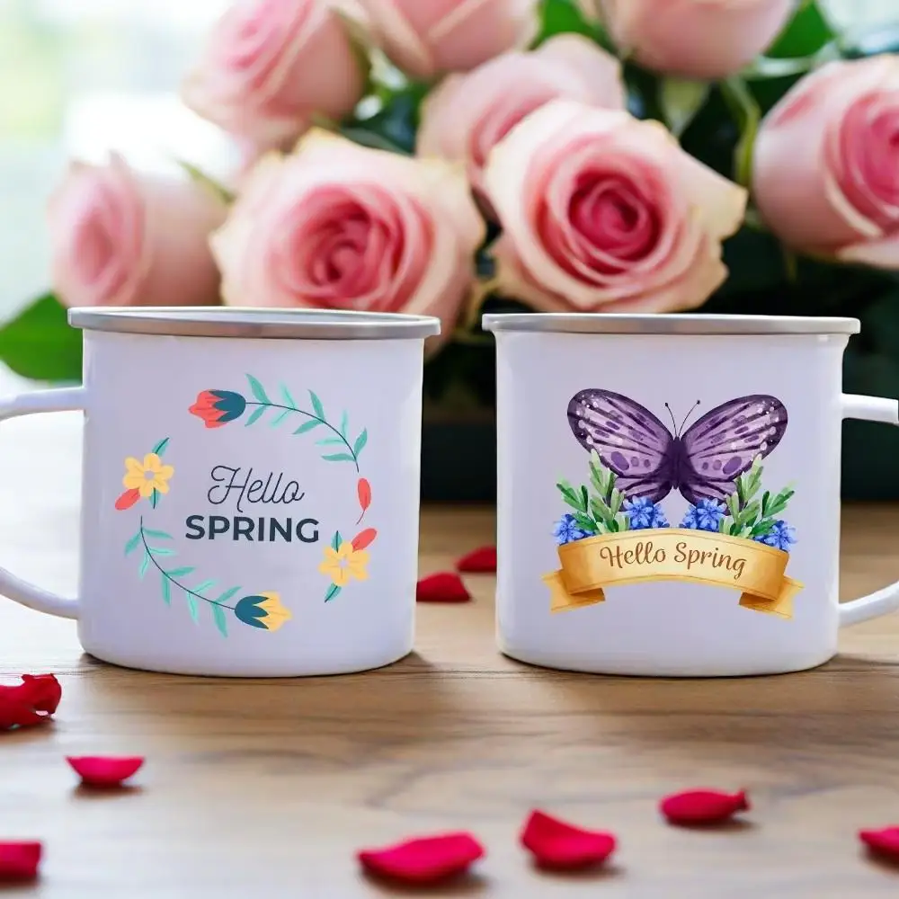 Hello Spring Enamel Camping Mug Appreciation Best Original and Fun Gifts Drink Juice Water Dessert Cocoa Milk Handle Cup
Hello Spring Enamel Camping Mug Appreciation Best Original and Fun Gifts Drink Juice Water Dessert Cocoa Milk Handle Cup