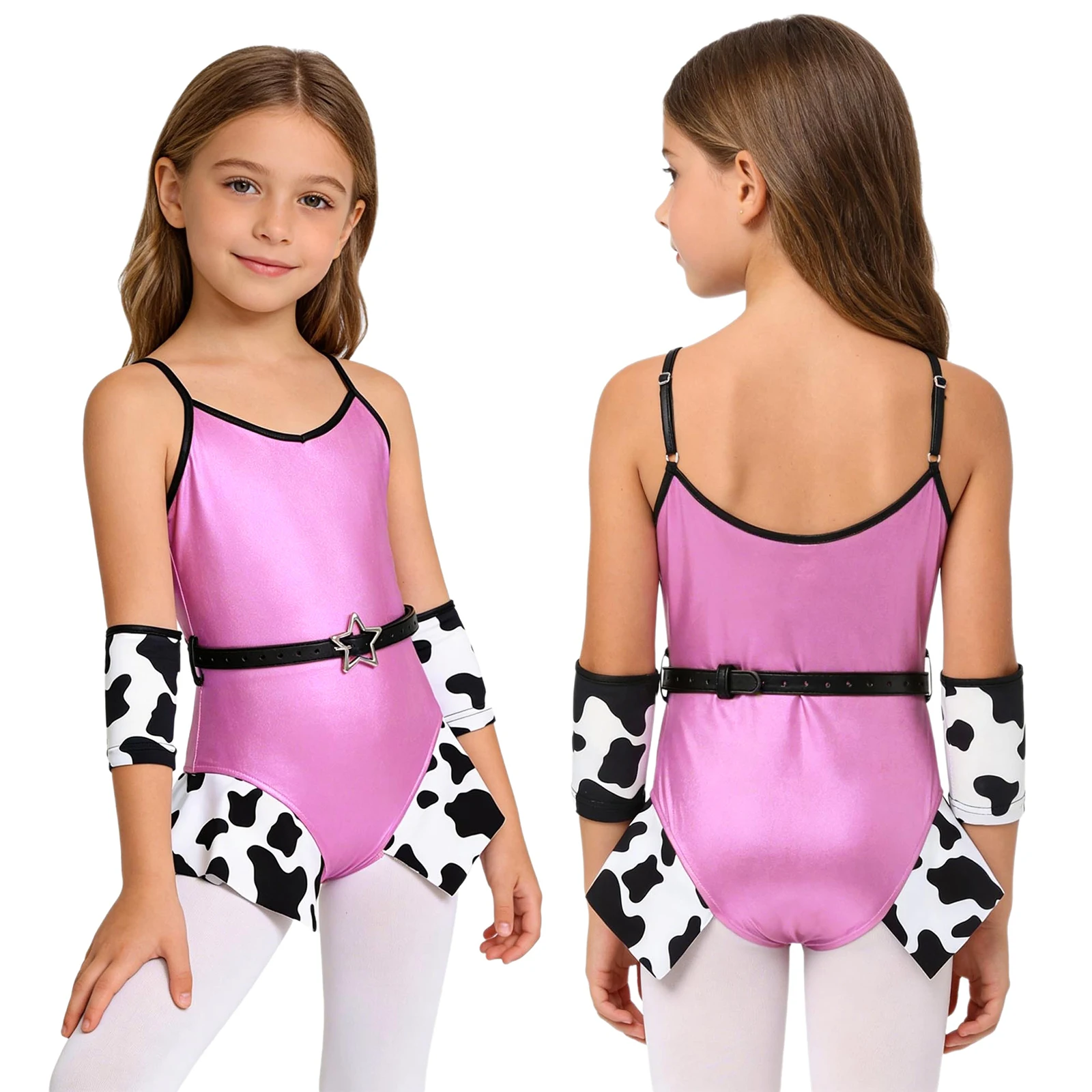 Girls Western Cowgirl Role Play Jazz Dance Costume Spaghetti Strap Metallic Bodysuit with Arm Sleeves for Carnival Theme Party
Girls Western Cowgirl Role Play Jazz Dance Costume Spaghetti Strap Metallic Bodysuit with Arm Sleeves for Carnival Theme Party