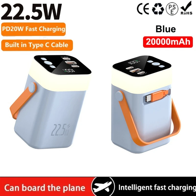 Power Bank 50000mAh with USB C Cable PD 22.5W Fast Charging Powerbank External Battery Charger for iPhone Huawei Xiaomi Samsung
Power Bank 50000mAh with USB C Cable PD 22.5W Fast Charging Powerbank External Battery Charger for iPhone Huawei Xiaomi Samsung