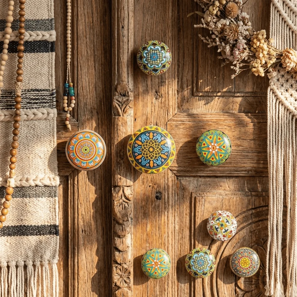 Ceramic Material Ceramic Pull Handle Circular Shape Single-Hole Design Single-Hole Pull Handle Bohemian Style Retro Style
Ceramic Material Ceramic Pull Handle Circular Shape Single-Hole Design Single-Hole Pull Handle Bohemian Style Retro Style