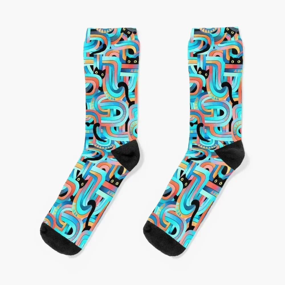 Geo Cats Maze in Tangerine and Turquoise Socks Non-slip Children's Stockings cute Man Socks Women's
Geo Cats Maze in Tangerine and Turquoise Socks Non-slip Children's Stockings cute Man Socks Women's