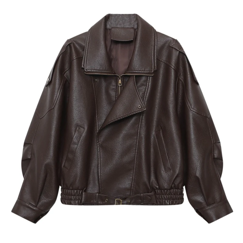 Women Coats Faux Leather Jackets Turn Down Collar Pu Coat Work Y2k Streetwear Jacket Zipper Casual Loose Autumn Winter 2025
Women Coats Faux Leather Jackets Turn Down Collar Pu Coat Work Y2k Streetwear Jacket Zipper Casual Loose Autumn Winter 2025