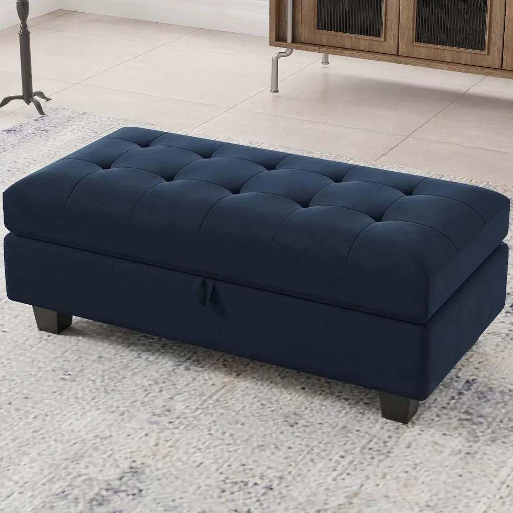 Oversized Rectangular Ottoman with Storage - Velvet Tufted Upholstered Footstool for Living Room Bedroom (Blue)
Oversized Rectangular Ottoman with Storage - Velvet Tufted Upholstered Footstool for Living Room Bedroom (Blue)