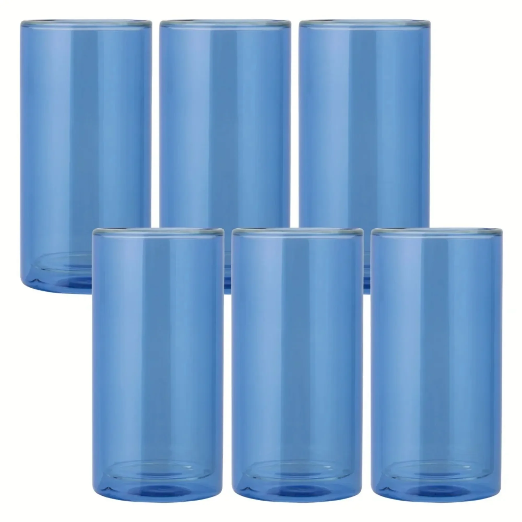 Set of 6 Blue Double Wall Glasses, 16oz Insulated Tumblers, Shatter-Resistant, for Hot & Cold Drinks, Home or Cafe Use
Set of 6 Blue Double Wall Glasses, 16oz Insulated Tumblers, Shatter-Resistant, for Hot & Cold Drinks, Home or Cafe Use