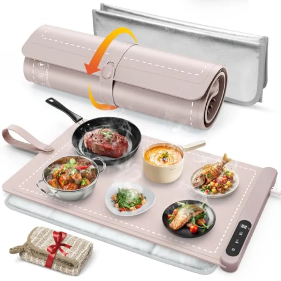 Warming Mat for Food with Heat Resistant Pad Prevent Countertop Cracks Keep Meal Warm Rapid and Full Surface Heating 6 Temp Set
Warming Mat for Food with Heat Resistant Pad Prevent Countertop Cracks Keep Meal Warm Rapid and Full Surface Heating 6 Temp Set