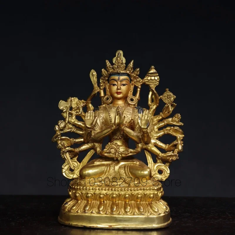 Antique Collection Pure Copper Gilded Gold Painted Thousand Handed Guanyin Bronze Statue Buddha Statue Zhunti Buddha Mother Bud
Antique Collection Pure Copper Gilded Gold Painted Thousand Handed Guanyin Bronze Statue Buddha Statue Zhunti Buddha Mother Bud
