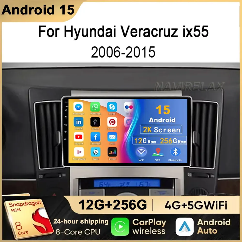 Radio For Hyundai Veracruz ix55 2006 - 2015 Car Radio Multimedia System Android 15 Navigation Screen Head Unit GPS BT No 2Din
Radio For Hyundai Veracruz ix55 2006 - 2015 Car Radio Multimedia System Android 15 Navigation Screen Head Unit GPS BT No 2Din