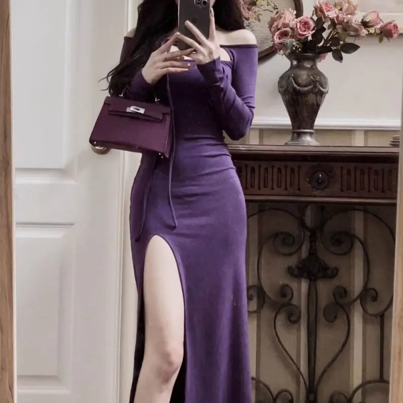 Sexy Square Collar Halter Dresses Spring Autumn Fashion Drawstring Women's Clothing Solid Color Slim Bag Hip Split Midi Dress
Sexy Square Collar Halter Dresses Spring Autumn Fashion Drawstring Women's Clothing Solid Color Slim Bag Hip Split Midi Dress