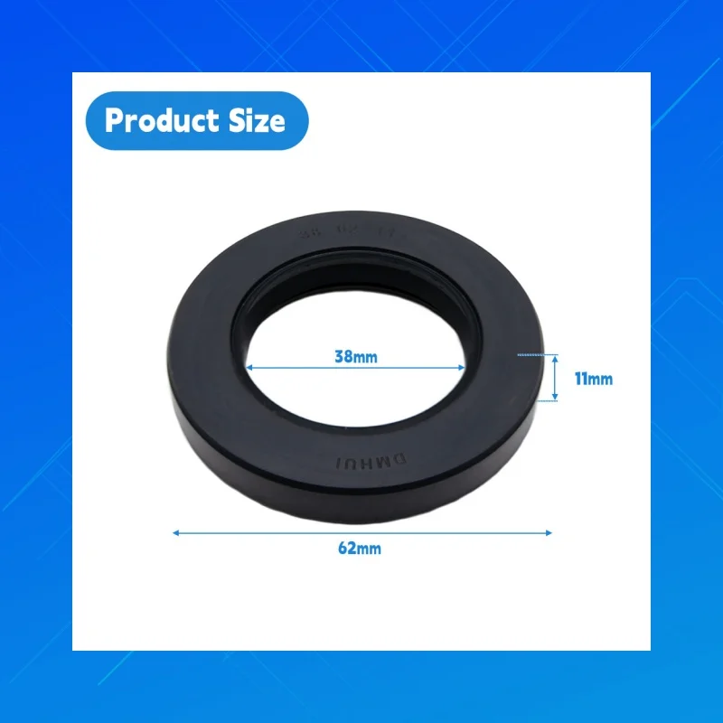 DMHUI high-quality nitrile rubber skeleton oil seal, TCN type, size 38x62x11mm, suitable for the oil seal of excavator motor
DMHUI high-quality nitrile rubber skeleton oil seal, TCN type, size 38x62x11mm, suitable for the oil seal of excavator motor