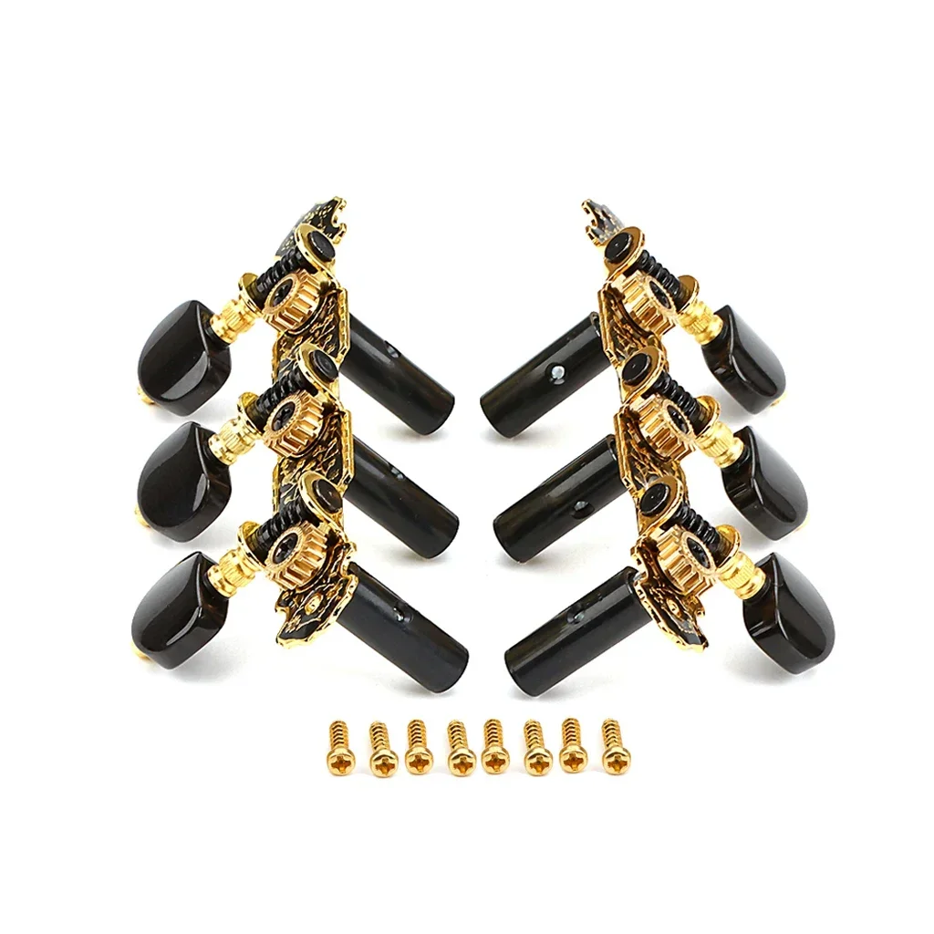 A Set of Guitar Machine Heads Tuning Keys Pegs for Classical Guitar Ratio 1:18 classical guitar string accuracy Black & Gold
A Set of Guitar Machine Heads Tuning Keys Pegs for Classical Guitar Ratio 1:18 classical guitar string accuracy Black & Gold