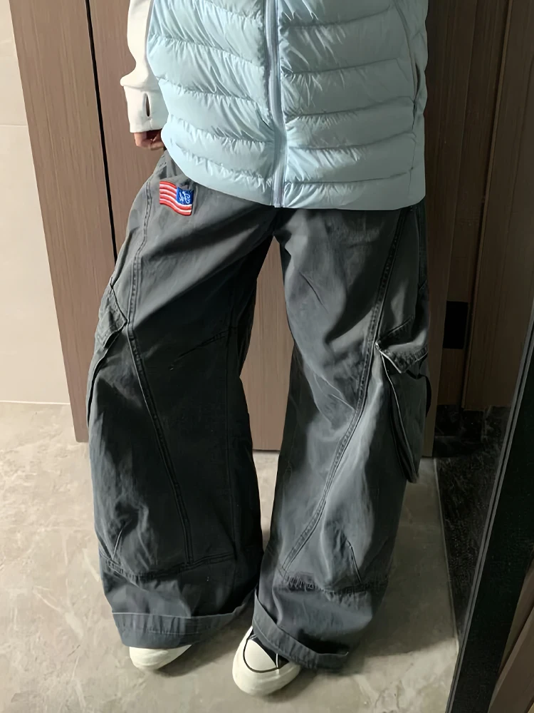 American High Street Design Loose Women's Work Pants Multi-ket Wide Leg Jeans Spring New Sle Lazy Sle Dragging Pants
American High Street Design Loose Women's Work Pants Multi-ket Wide Leg Jeans Spring New Sle Lazy Sle Dragging Pants