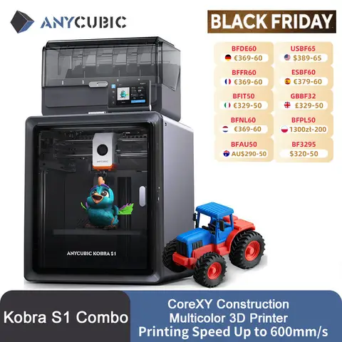 Anycubic Kobra S1 Combo AE Versione Stampante 3D multicolore Velocità massima 600 mm/s Core XY Struttura stabile Stampante 3D ad alta precisione