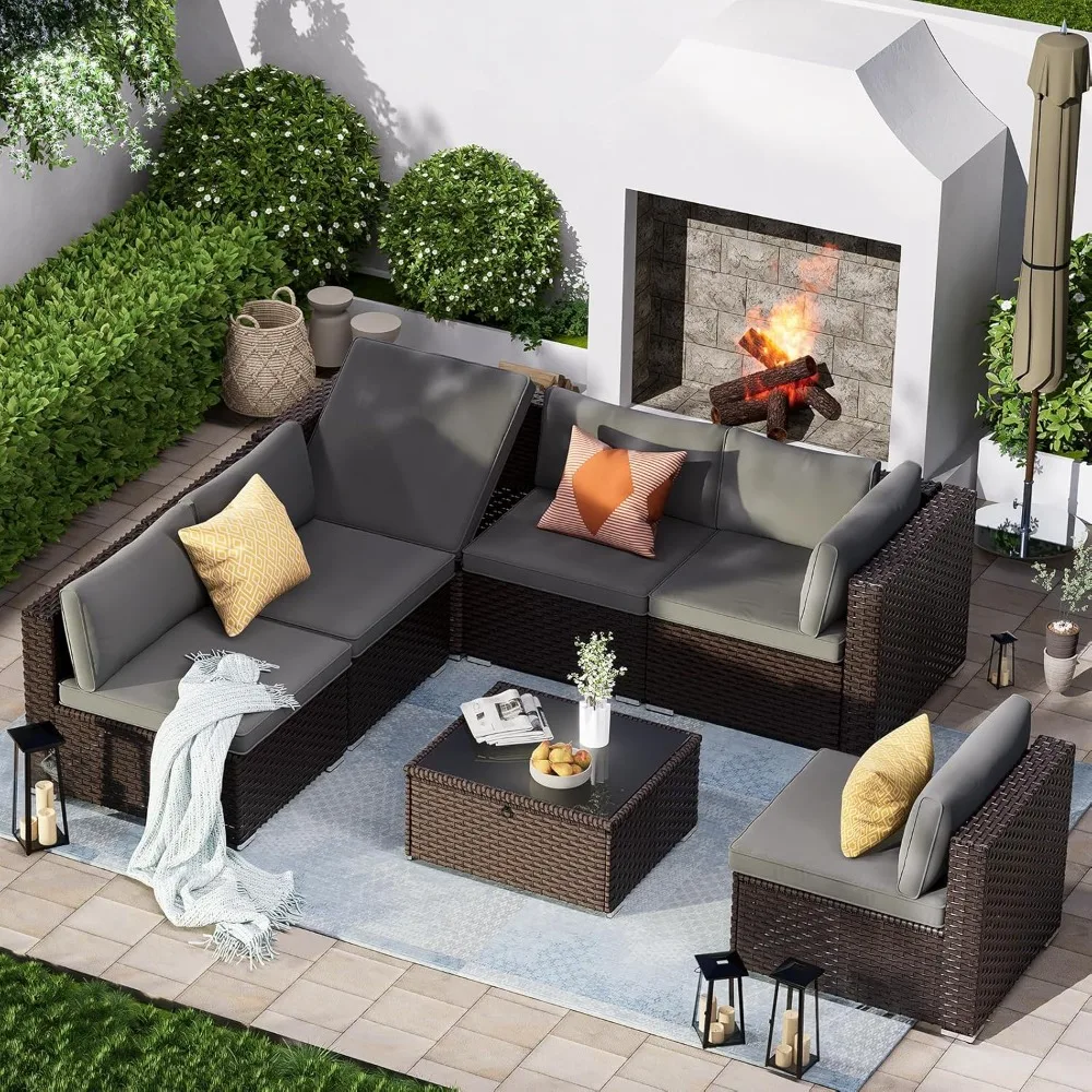 7 Pieces Patio Furniture Set, Modular Outdoor Sectional, Wicker Patio Sectional Sofa
7 Pieces Patio Furniture Set, Modular Outdoor Sectional, Wicker Patio Sectional Sofa