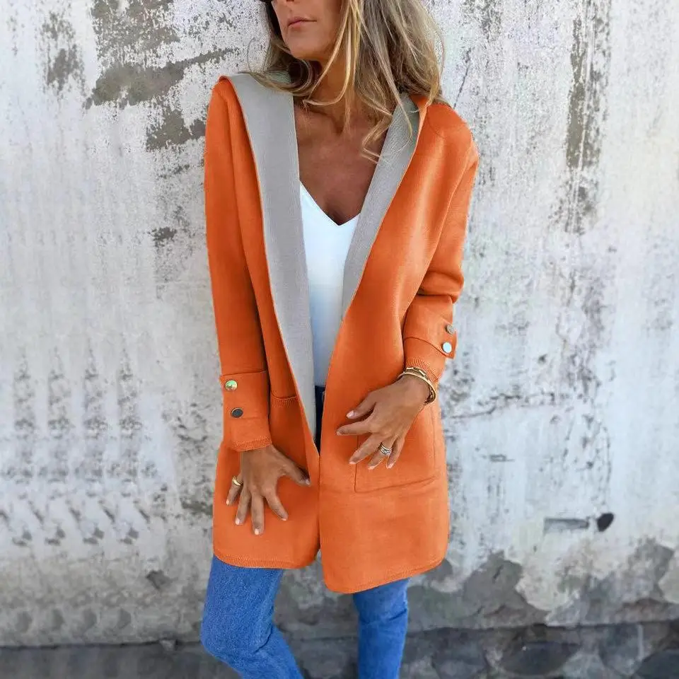 Elegant Women's Hooded Cardigan Sweater Long Sleeve Thick Winter Coat Medium Length Casual Comfortable Female Outerwear
Elegant Women's Hooded Cardigan Sweater Long Sleeve Thick Winter Coat Medium Length Casual Comfortable Female Outerwear