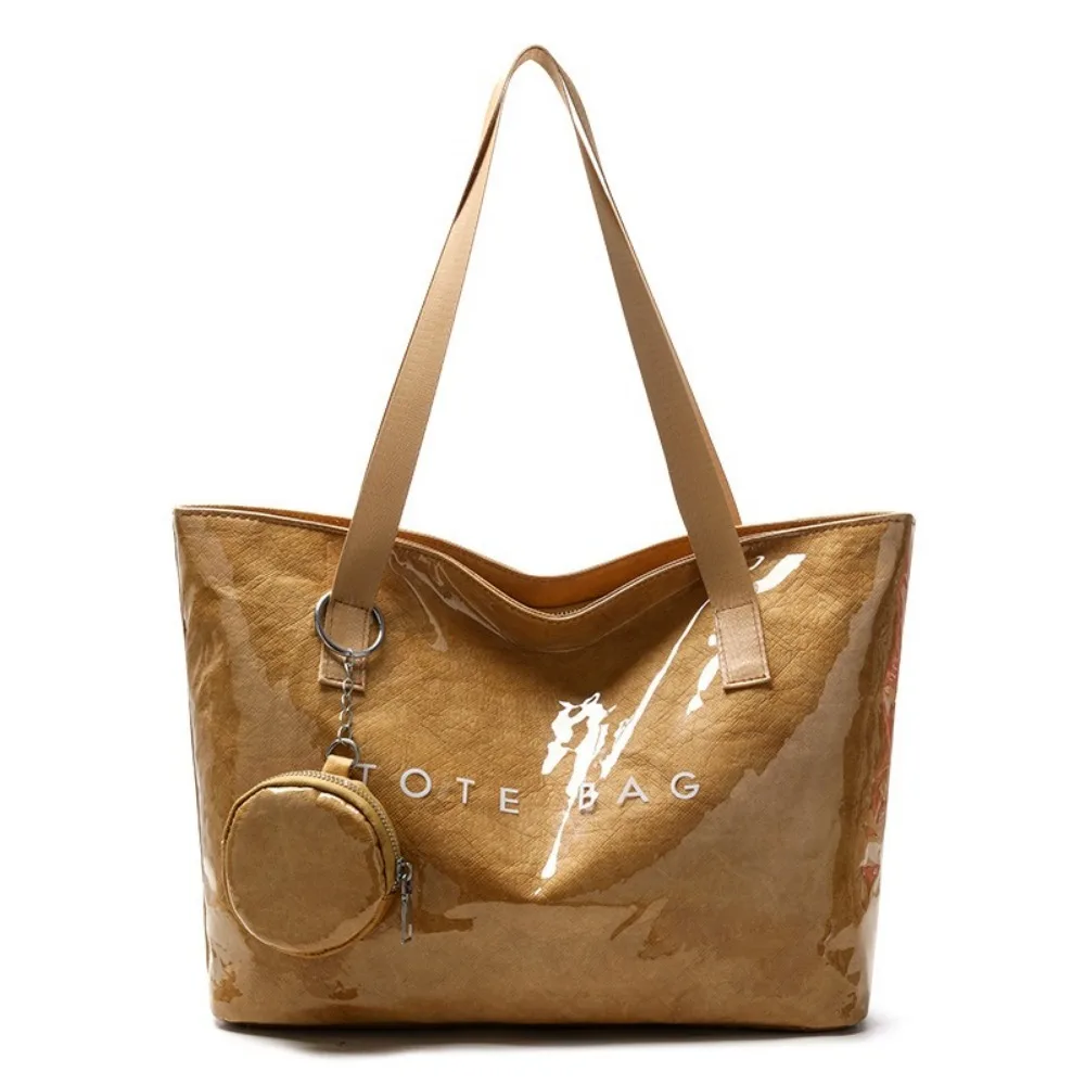 Large Capacity PVC Tote Bag with Matching Purse Top Handle Letter Prints Handbag Waterproof Lightweight Women Hobo Shoulder Bag
Large Capacity PVC Tote Bag with Matching Purse Top Handle Letter Prints Handbag Waterproof Lightweight Women Hobo Shoulder Bag