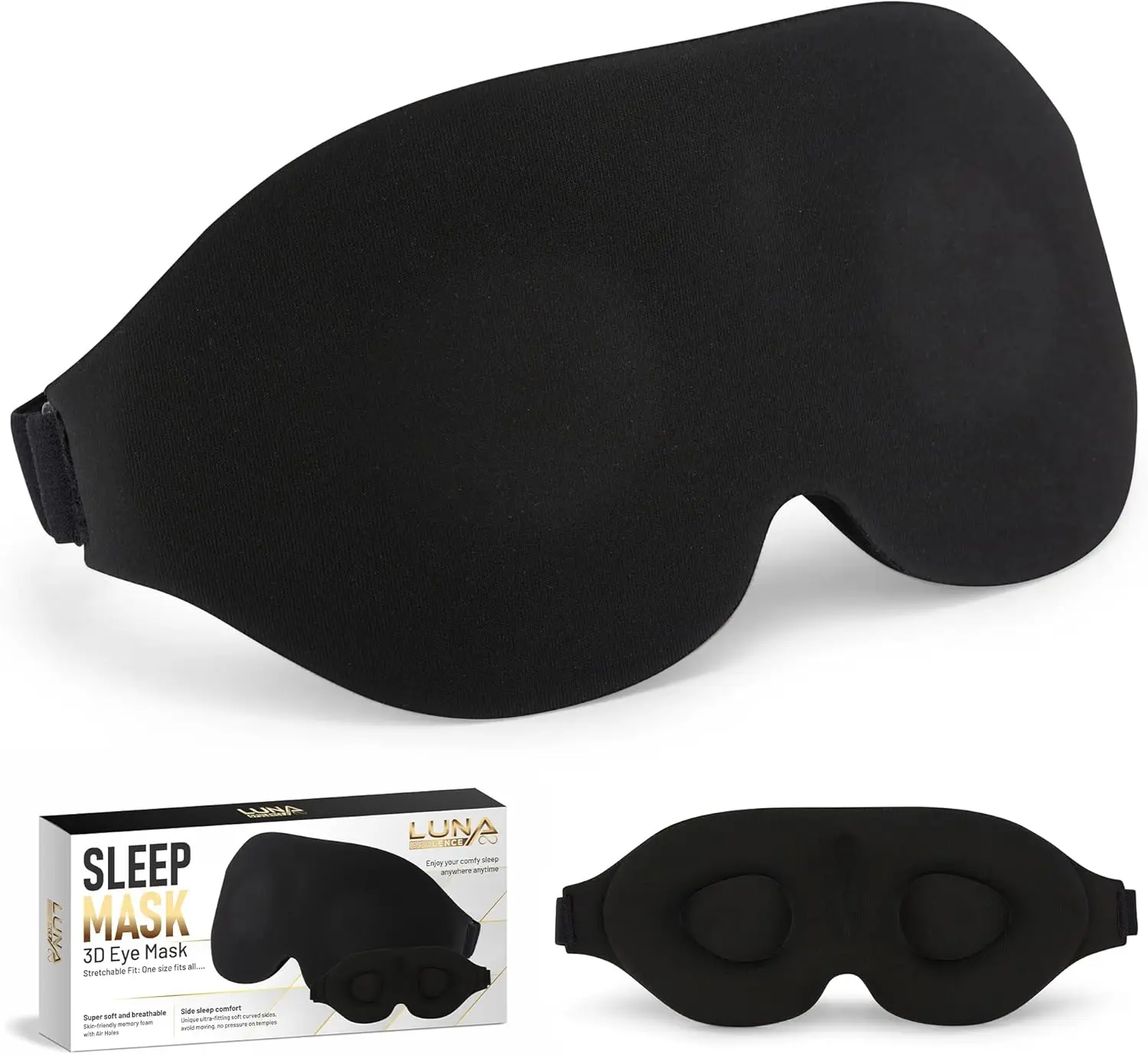 3D Contoured Sleep Mask with Storage Bag – Blackout Eye Mask for Side Sleepers, Soft Memory Foam, Adjustable Strap, Lightweight
3D Contoured Sleep Mask with Storage Bag – Blackout Eye Mask for Side Sleepers, Soft Memory Foam, Adjustable Strap, Lightweight
