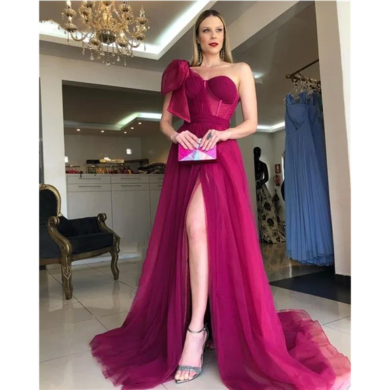 Purple Red Sweetheart Side Split A-line Prom Dresses One Shoulder Sleeve Evening Dresses Floor Length Robe De Soirée 2023
Purple Red Sweetheart Side Split A-line Prom Dresses One Shoulder Sleeve Evening Dresses Floor Length Robe De Soirée 2023