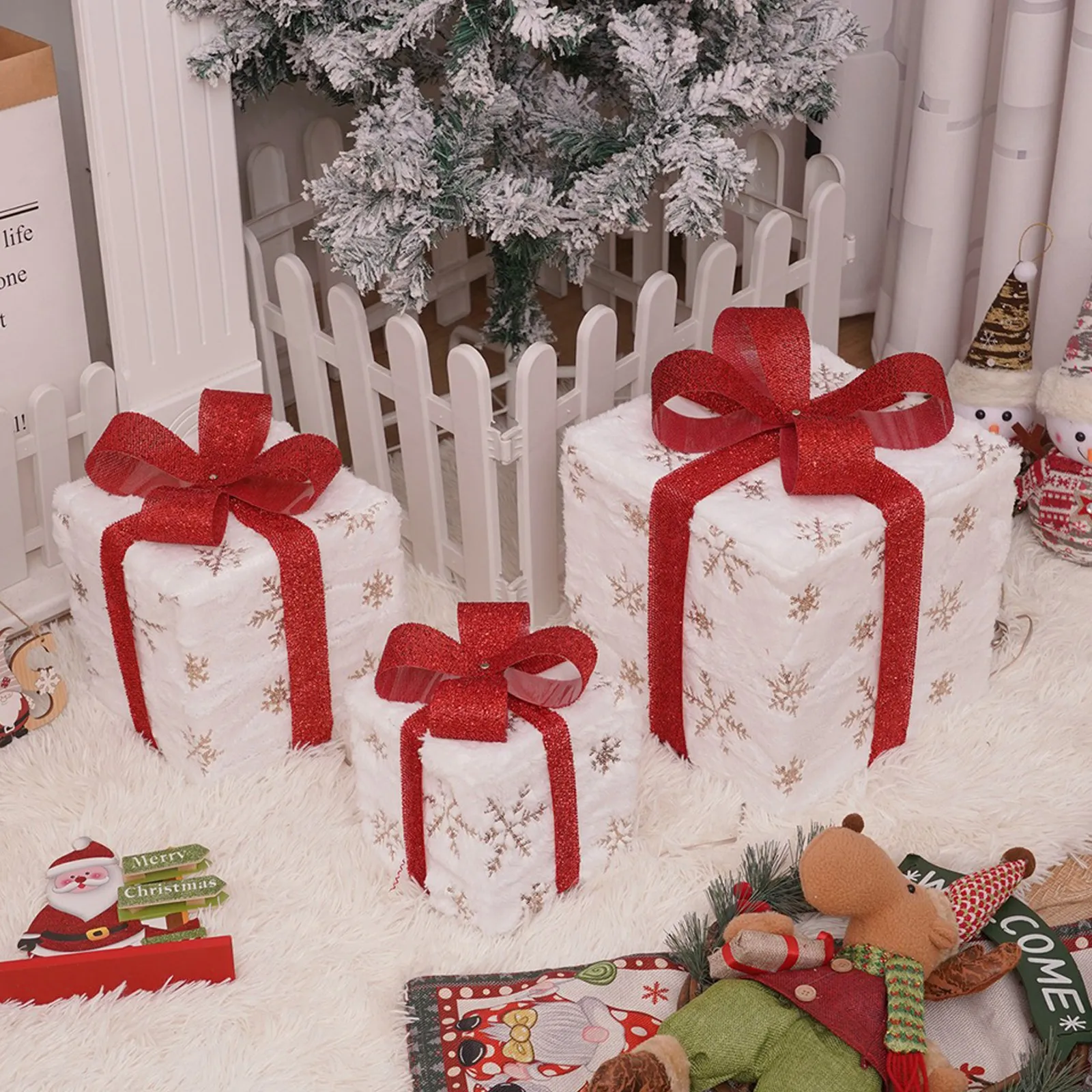 Рождественский атмосферный светильник, 3 шт., рождественская подарочная коробка, светящийся свет, с Рождеством, изысканная атмосфера, декоративный светильник
Рождественский атмосферный светильник, 3 шт., рождественская подарочная коробка, светящийся свет, с Рождеством, изысканная атмосфера, декоративный светильник