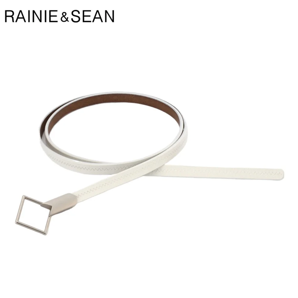 RAINIE SEAN White Thin Leather Belt Women Sliver Buckle Knot Belts Female Fashion Cowhide Ladies Narrow Belts for Dress Self Tie
RAINIE SEAN White Thin Leather Belt Women Sliver Buckle Knot Belts Female Fashion Cowhide Ladies Narrow Belts for Dress Self Tie