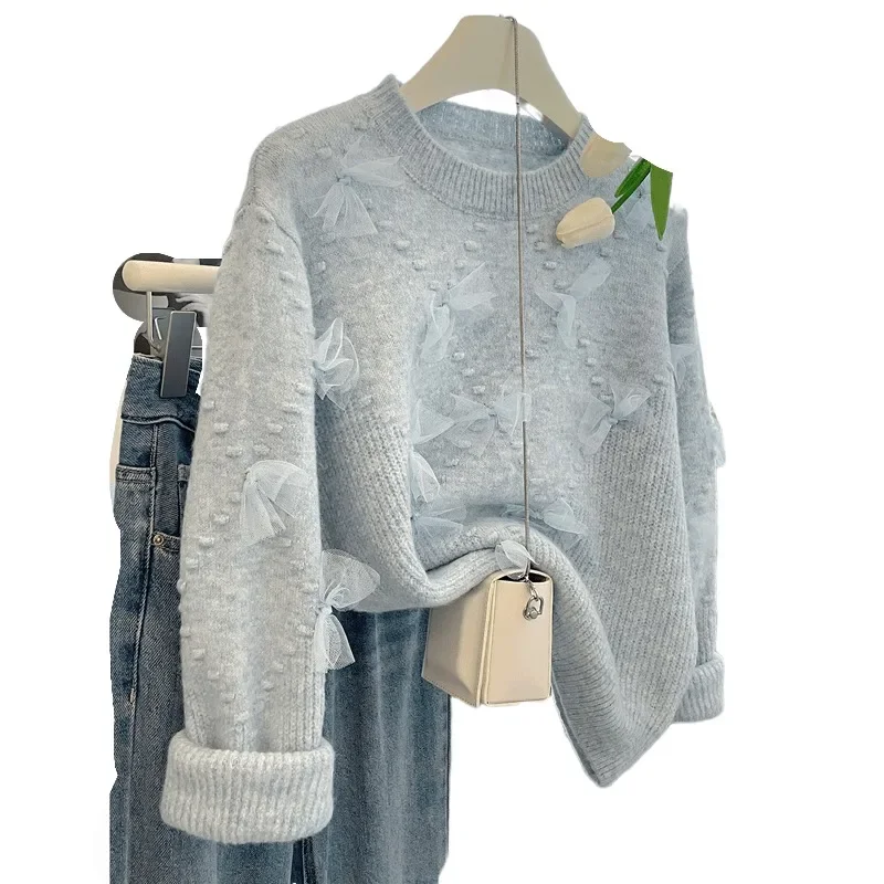 Europe Station 2024 Autumn and Winter New Fashion Women's Thick Sweater with Bow Decoration Loose and Thin Warmth Temperament
Europe Station 2024 Autumn and Winter New Fashion Women's Thick Sweater with Bow Decoration Loose and Thin Warmth Temperament