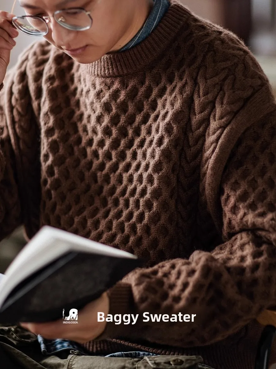 Мужской вязаный свитер большого размера в американском стиле, с круглым вырезом, свободного кроя, осенне-зимний, утолщенный, с узором косы, повседневный, молодежный, модный
Мужской вязаный свитер большого размера в американском стиле, с круглым вырезом, свободного кроя, осенне-зимний, утолщенный, с узором косы, повседневный, молодежный, модный