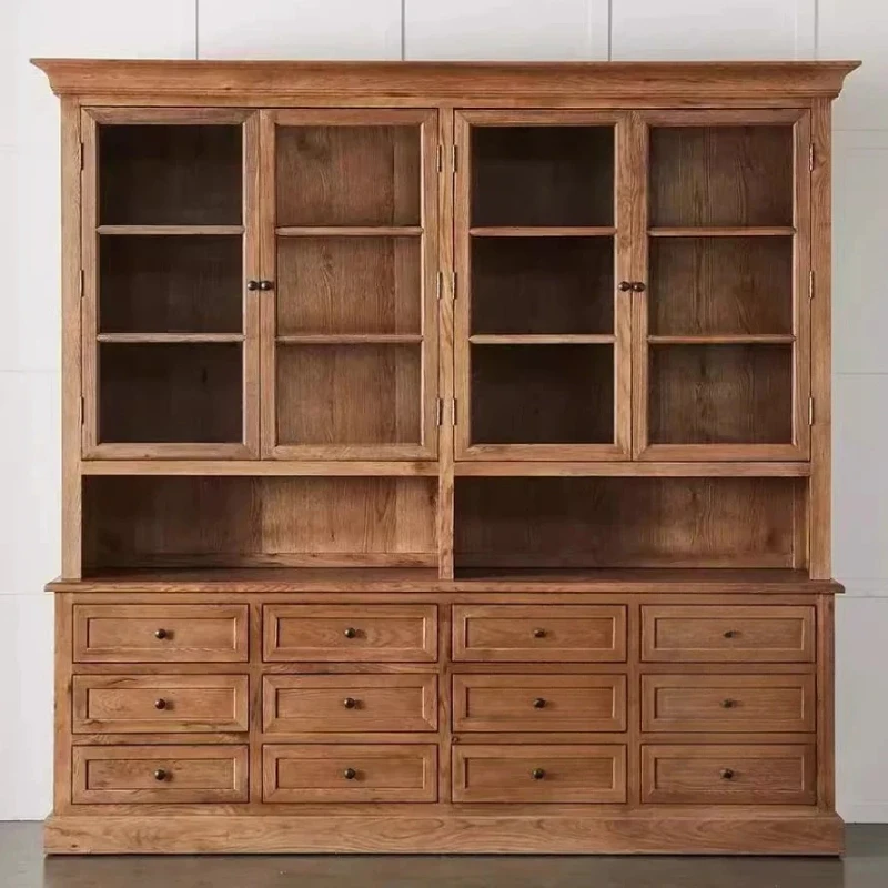 Vintage American Oak Sideboard: Solid Wood Dining Cabinet with Glass Doors for Wine Display, Books, and Retro Living Room Storag
Vintage American Oak Sideboard: Solid Wood Dining Cabinet with Glass Doors for Wine Display, Books, and Retro Living Room Storag