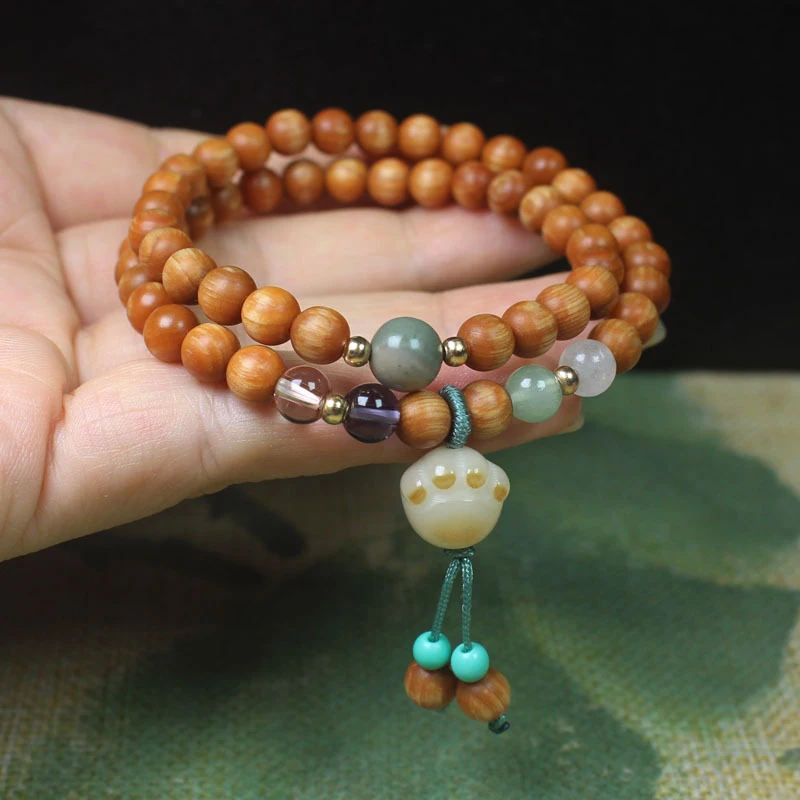 Bamboo wood high-oil content 6mm double-ring bracelet with cat paw pendant, women's collectible prayer beads and Buddhist bead j
Bamboo wood high-oil content 6mm double-ring bracelet with cat paw pendant, women's collectible prayer beads and Buddhist bead j