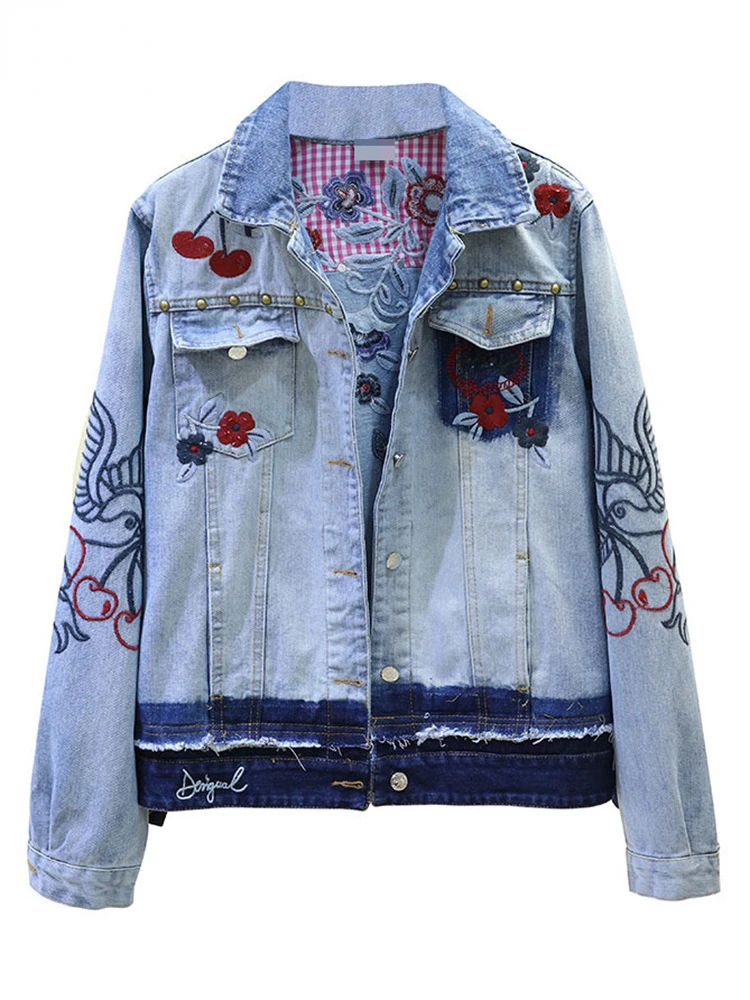 Emboridert Flower Design Stithcing Denim Jackets Long Sleeve Loose Outwear 2023 Autumn New Women Female Fashion
Emboridert Flower Design Stithcing Denim Jackets Long Sleeve Loose Outwear 2023 Autumn New Women Female Fashion