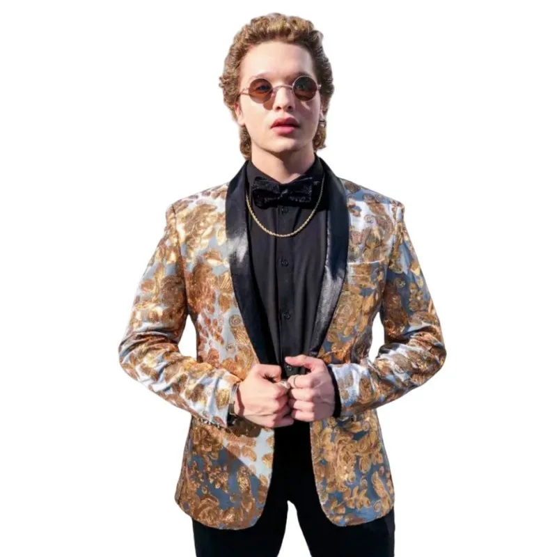 Fashion Male Velvet Sequins Suit Jackets Prom Formal Host Stage Performance Tuxedo Nightclub Singer Concert Shiny Blazer Costume
Fashion Male Velvet Sequins Suit Jackets Prom Formal Host Stage Performance Tuxedo Nightclub Singer Concert Shiny Blazer Costume