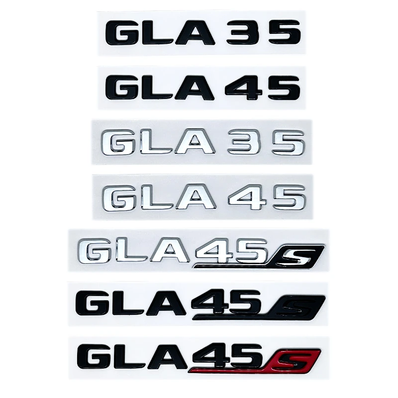 GLA35/GLA45/GLA45S Turbo 4MATIC+ Black/Silver Letters Emblem - for Mercedes X156 Fender & Trunk Sticker
GLA35/GLA45/GLA45S Turbo 4MATIC+ Black/Silver Letters Emblem - for Mercedes X156 Fender & Trunk Sticker