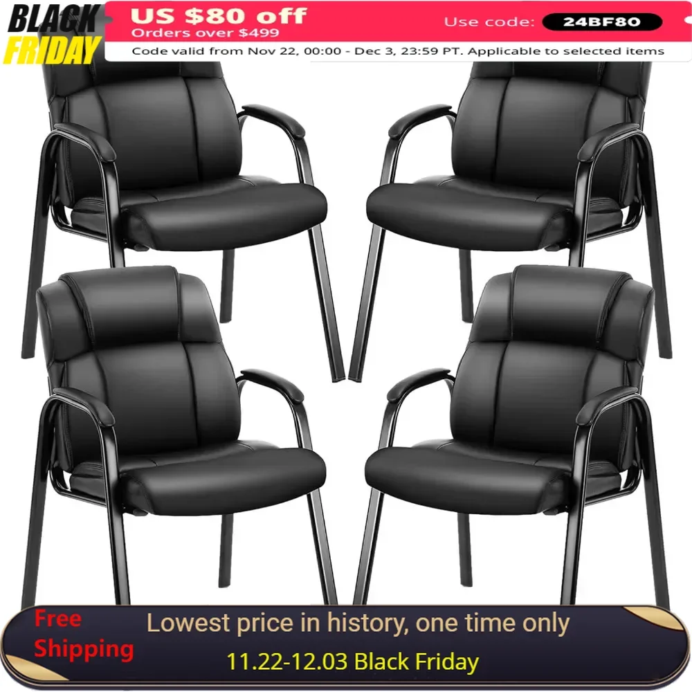 Conference Chairs Set of 4 with Padded Arms, Big and Tall Desk Chair, No Wheels, PU Leather, Conference Chairs
Conference Chairs Set of 4 with Padded Arms, Big and Tall Desk Chair, No Wheels, PU Leather, Conference Chairs