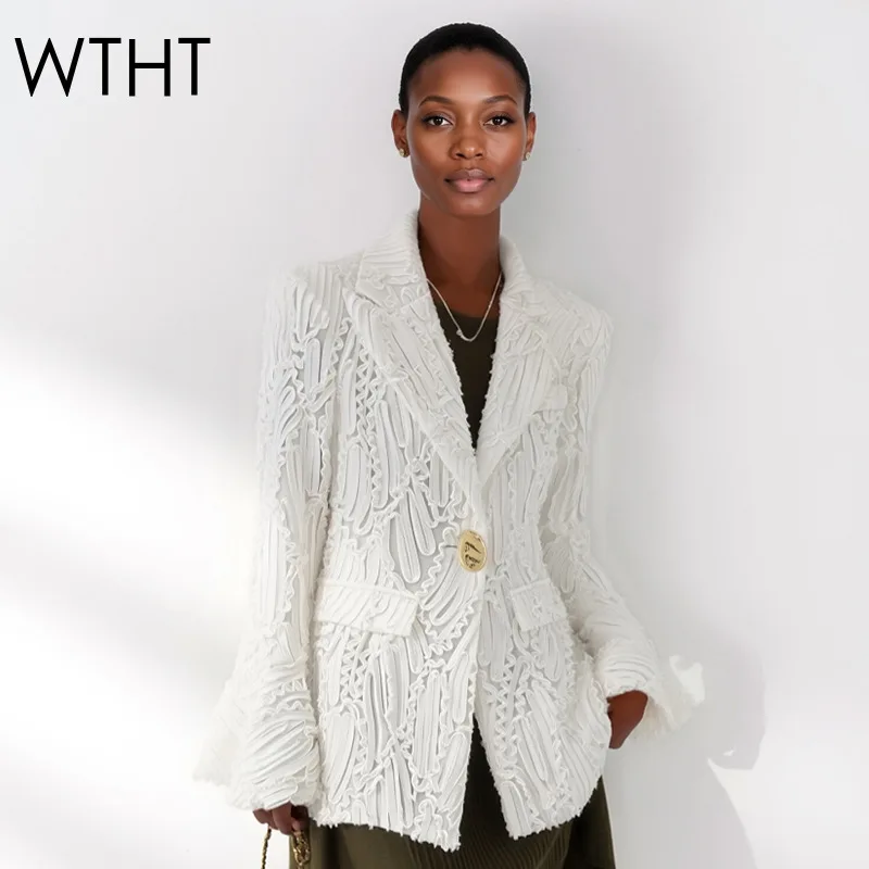 WTHT 2026 Spring Fashion Women's Spliced Irregular Wrinkled Design Slim Blazer Trendy Bell Sleeve Lapel Jacket Female 1LS3028
WTHT 2026 Spring Fashion Women's Spliced Irregular Wrinkled Design Slim Blazer Trendy Bell Sleeve Lapel Jacket Female 1LS3028