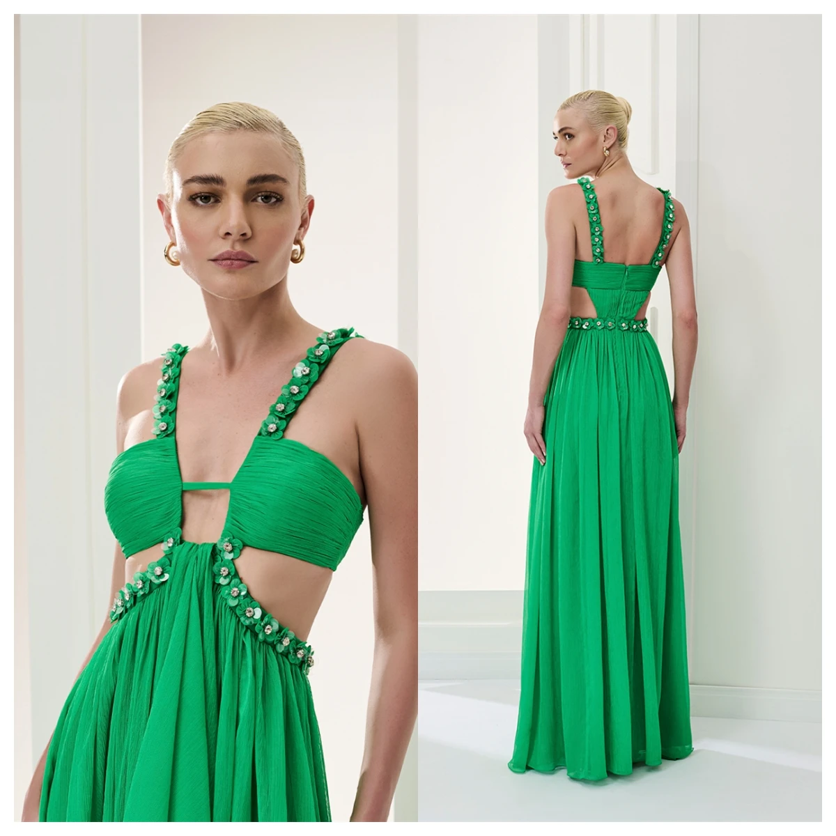 Customized Luxury Green Chiffon Evening Dress V-Neck Sleeveless Homecoming Dress Vestido De Festa Flowers High Quality Sexy
Customized Luxury Green Chiffon Evening Dress V-Neck Sleeveless Homecoming Dress Vestido De Festa Flowers High Quality Sexy